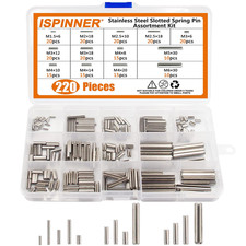 ISPINNER 220Pcs Roll Pin Set, Stainless Steel Slotted Spring Pin Assortment Kit picture