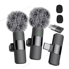 Wireless Microphone Mini Mic for iPhone/Android Phone, LED Display Lavalier Micr picture
