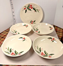 Vtg Universal Ballerina Cambridge Woodvine 4 Berry Bowls & sm Plate picture