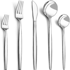 40-Piece Silverware Set for 8, Stainless Steel Flatware Cutlery Set Included ... picture