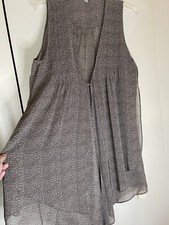 Cabi M Sleeveless Sheer Vest Career Wear Layer Piece Lightweight 1-Clasp Boho picture