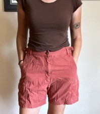 Vintage Woolrich Cinnabar Women's Cargo Shorts Size 14 Red Cotton Hiking Shorts picture