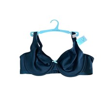 Cacique The Cotton Collection Unlined Demi Bra Black Plus Sz 44D Underwire NWT picture