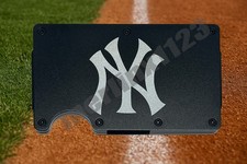 New York Yankees NY Thin Metal RFID Blocking Slim Wallet Laser Engraved picture