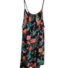 Derek Heart Size Large Romper Floral Print Spaghetti Strap Adjustable Neckline  picture
