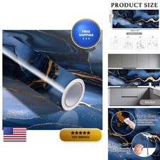 Nuxovilar Navy Gold Marble Vein Peel & Stick Wallpaper 15.75