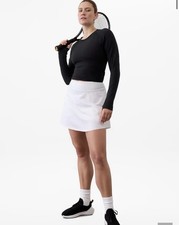 Athleta Ace Advantage White Skort Skirt S Short Tennis Quick Dry Pull On picture