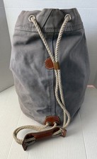A/O SAILOR Ditty Bag  Seabag Cargo Pocket Gray  Brown leather USA picture