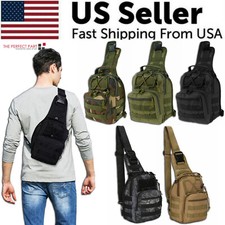Mens Backpack Tactical Sling Shoulder Bag Molle Travel Chest Pack Outdoor Hiking picture