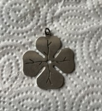 Vintage Rare Sterling Silver European Four Leaf Clover Lucky Pendant - 9 g  picture