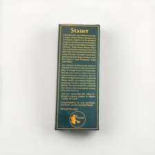 Stauer Newport Chronograph Gold Men's Watch Black Leather Box Manual picture