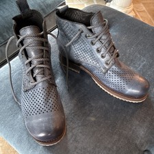 Cuadra Men's Blue Perforated Leather Lace-Up Ankle Boots Round Toe US 10 picture