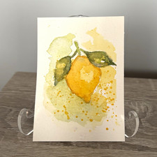 Small Lemon Fruit Watercolor Painting on Paper, Unframed picture