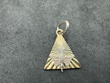1.49g Vintage Sterling Silver 925 Triangle Sunburst Pendant Butterfly Motif picture