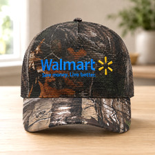 Walmart Camo Embroidered Trucker Mesh Snapback Adjustable Cap Hat picture