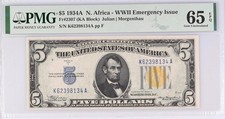 1934A $5 North Africa WWII Emegency Note PMG 65 EPQ FR. 2307 picture