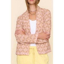 Xirena Tan Pink Honey Twinkle Cullen Gauze Shawl Collar Jacket $310 picture