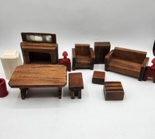 Vintage 1940s Wood Dollhouse Furniture Lot Nancy Forbes Donna Lee Style  picture