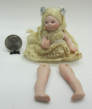 Vintage 1985 OOAK Artisan Signed Cathy Hansen Bisque Dollhouse Mini Doll Repair picture