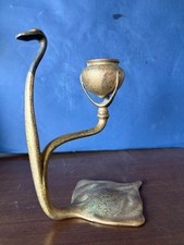 ANTIQUE TIFFANY STUDIOS BRONZE Cobra Candle Holder Signed,j123 picture