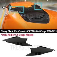 For Corvette C8 Z51 Z06 2020-2025 Glossy Black Rear Upper Intake Ports Cover Kit picture