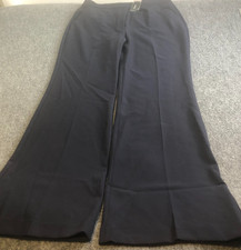 Express Dress Pants Womens 14LNavy Blue High Rise Preppy Flare Wide Leg NWT picture