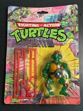 VINTAGE 80s Fighting Action Ninja Turtles TMNT Raphael Bootleg New Sealed picture