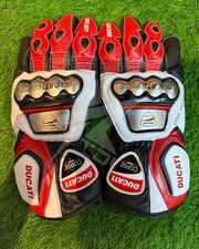 Ducati Corse Motorbike Racing Gloves | Ducati Motorcycle Leather Biker Gloves picture