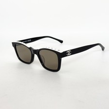 CHANEL CH5417 Square Sunglasses Black Beige Frame Gray Lens Women 54-22-140 picture