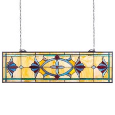 VEVOR Stained Glass Tiffany Style Hanging Window Panel with Chain 32 x 10 Inches picture