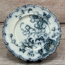 Ridgways England Sutton Royal Porcelain Plate Teal Floral Gold Gilt Antique 9in picture