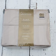 AUTHENTIC WAMSUTTA Dream Zone 1000 TC PimaCott QUEEN Sheet Set Stripe Taupe Beig picture