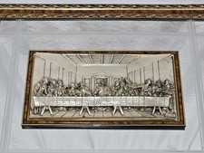 Vintage Creazioni Artistiche Last Supper ARG 925 Sterling Silver Relief Mirror picture