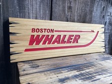Boston Whaler Boats Wooden Sign Carved Rustic Antique Look Nautical Decoration picture