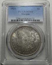 1921 D Morgan Dollar / PCGS MS 64 / No Denver MM on error slab picture