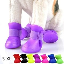 4pcs Waterproof Dog Shoes Anti-Slip Rain Snow Boots Booties for Small Medium Dog picture