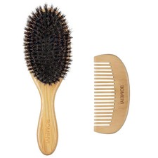 100% Boar Bristle Hair Brush Set (Medium). Soft Natural Bristles for Thin and Fi picture