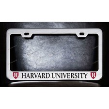 Harvard University Custom Made Chrome Metal License Plate Frame +Screw Caps picture