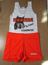 New HOOTERS Uniform Halloween Costume Tank/Short Clearwater Florida Medium/Large picture