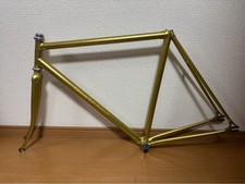 Panasonic NJS Keirin Pista Track Frame Set Gold Japanese Bicycle Frameset Used picture