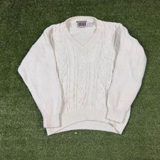 Vintage 80s/90s Forenza Heavyweight Cable Knit V-Neck Sweater picture