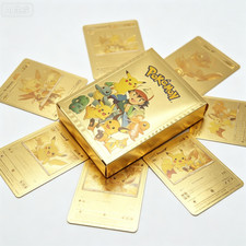 `55PCS Pokemon Gold Foil Cards TCG VMAX GX Charizard Collectors Gift Box Set` picture