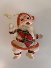 Vintage Lot of 12 Flocked Christmas Ornaments Santa, Mrs Claus, Elves, Mice etc  picture