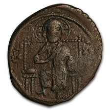 Anonymous Byzantine Follis Christ Enthroned (969-1081 AD) VF-XF picture