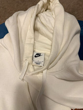Nike Men’s White Pullover Hoodie Fleece Cotton Regular Fit Size L picture