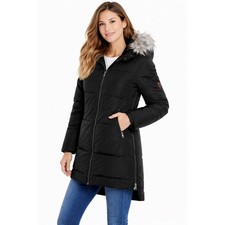 NWT Be Boundless Faux Fur Hood Parka L Black W101 picture