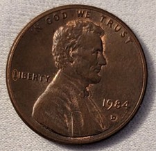 1984 D PENNY WITH A FAT FLAT L IN LIBERTY RB MAKE AN OFFER picture