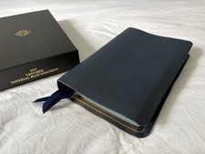 SCHUYLER ESV Treveris, Imperial Blue Goatskin FULL YAP - PREMIUM LEATHER BIBLE picture