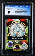1998 Bandai Sealdass Pokemon - Part 1 Rhydon #112 CGC 9 MINT picture