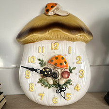 Sears 1970’s Merry  Mushroom Wall Clock Quartz Battery. Works picture